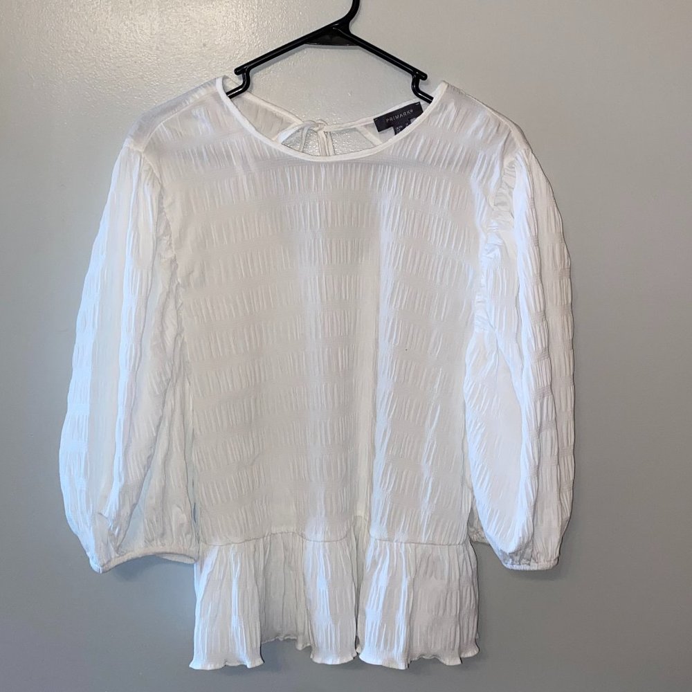 White Blouse with key hole open in back